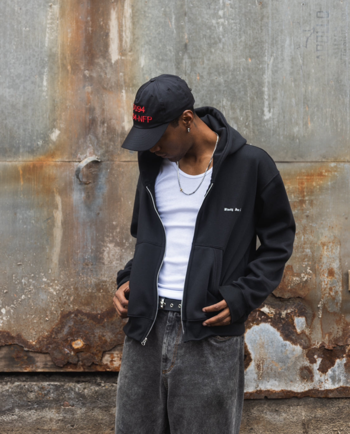 Black Zipper Hoodie