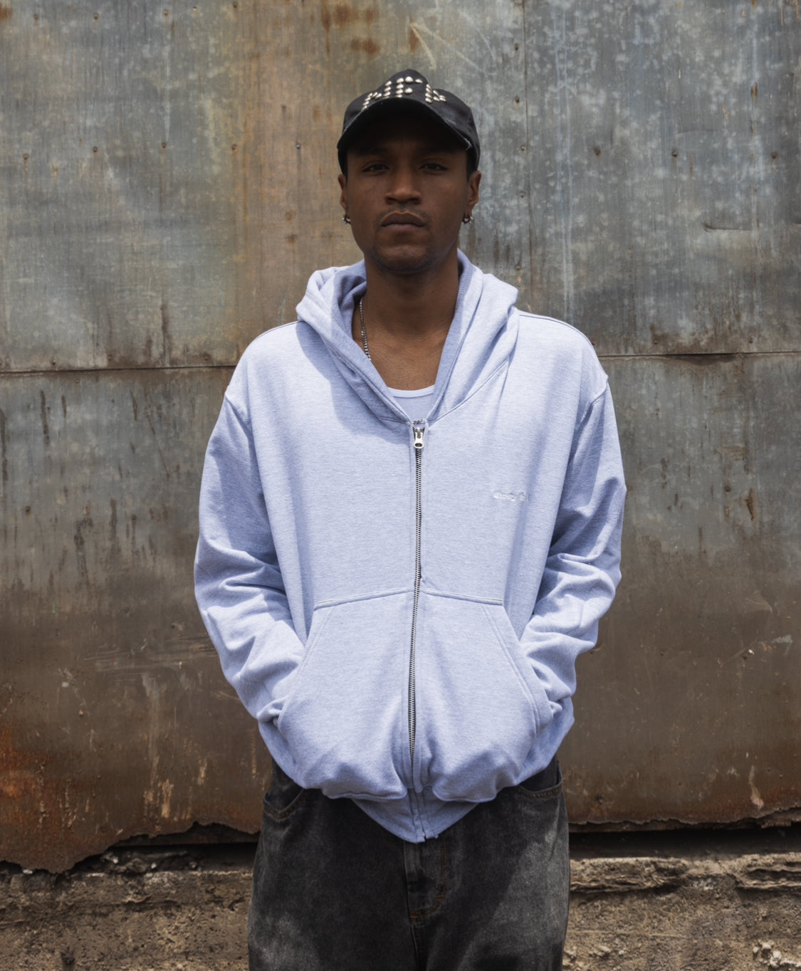 Grey Zipper Hoodie