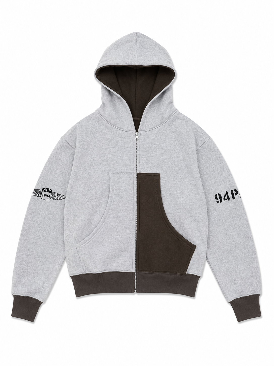Grey Zip- Up hoodie 94p