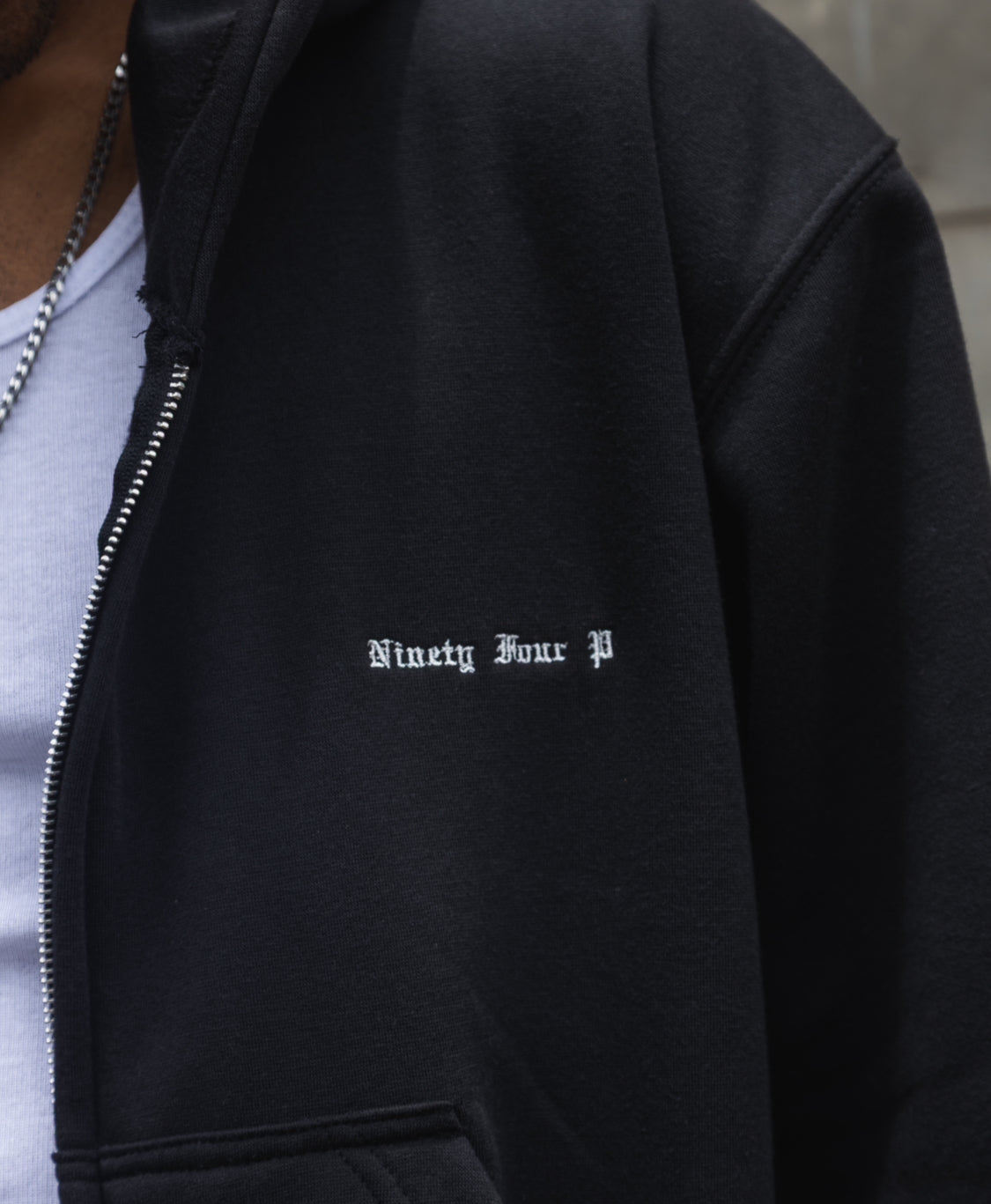 Black Zipper Hoodie