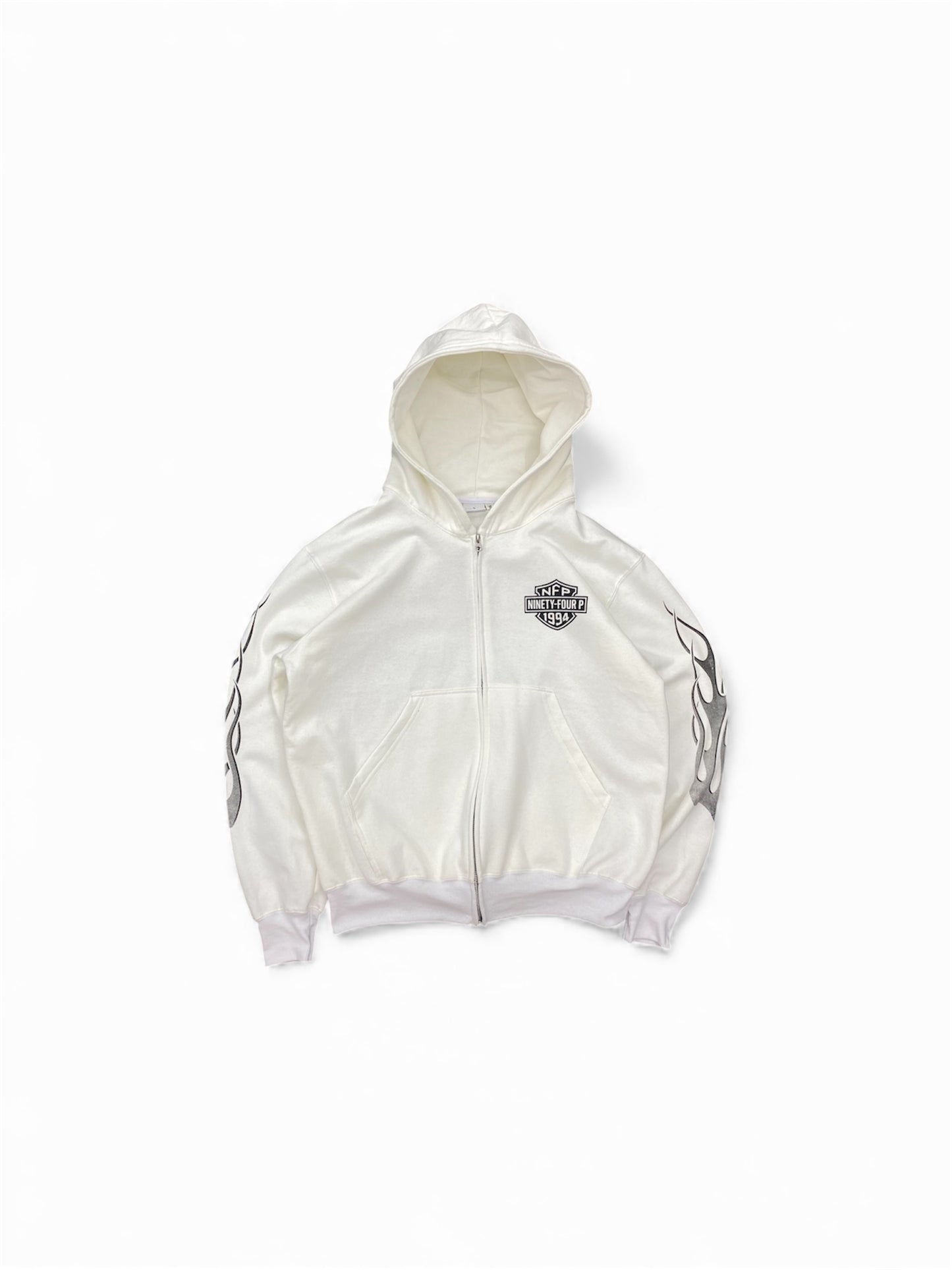 White Zip-Up Hoodie NFP