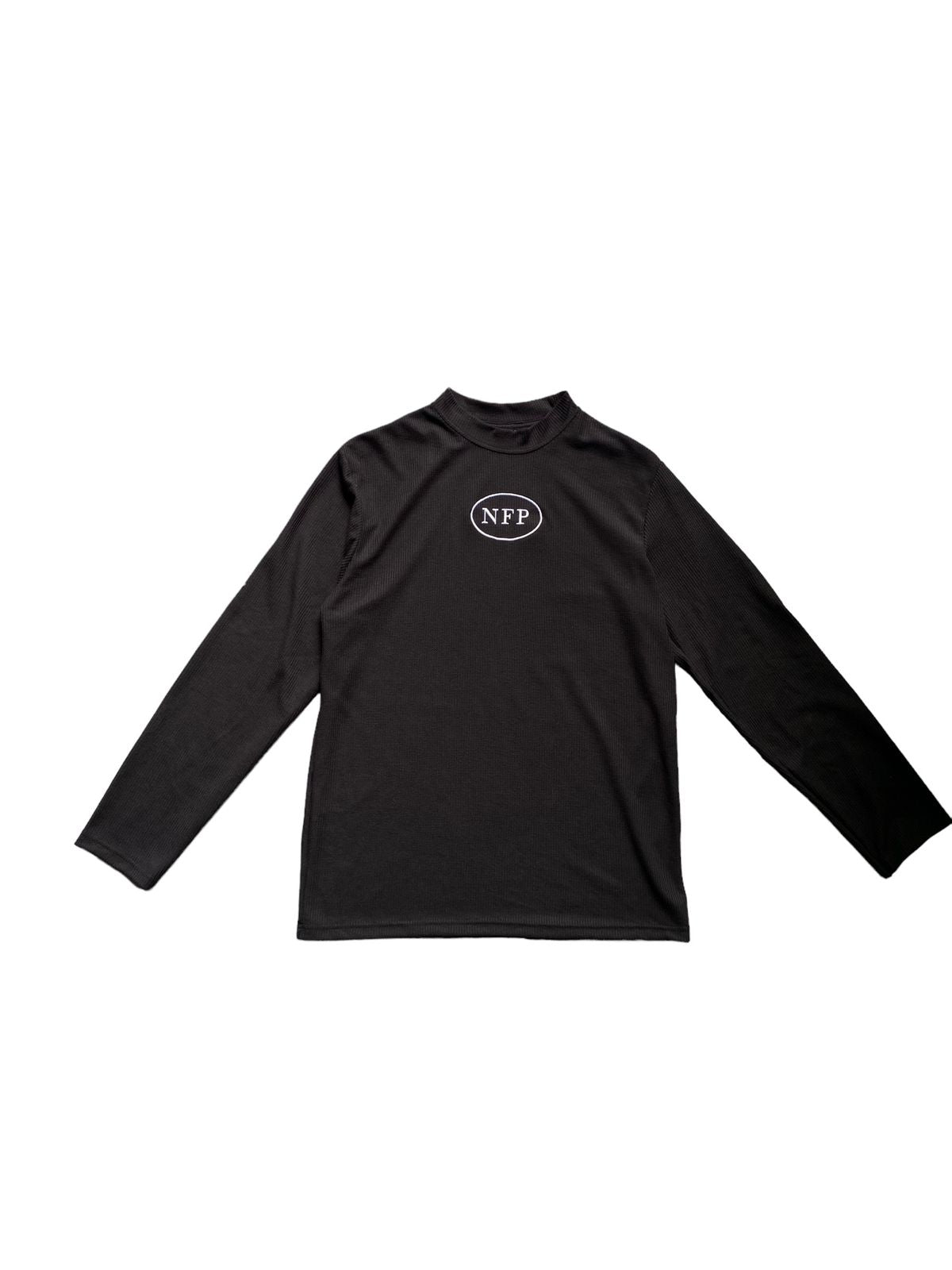 Black  Waffle Long Sleeve NFP Tee