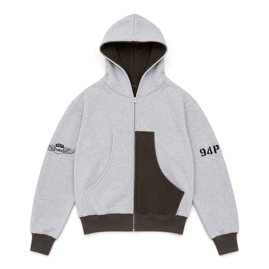 Grey Zip- Up hoodie 94p